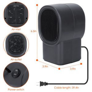Stufa Elettrica Portatile da 400W, Mini Termoventilatore da Tavolo per Casa o Ufficio, Riscaldatore Personale per Piccoli Spazi - Product Image 4