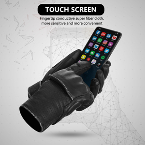 Guantes de carreras de cuero para dedos completos, transpirables, unisex, para exteriores, de verano, para motocicleta. - Product Image 4
