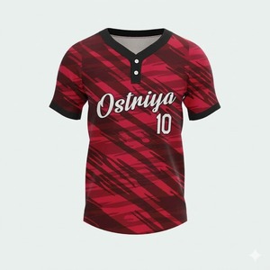 เสื้อเบสบอล/ซอฟต์บอลชายแบบแห้งเร็ว ระบายอากาศได้ดี พิมพ์ลายแบบ Heat Transfer สีพื้น ยูนิเซ็กซ์ ผลิตจากโพลีเอสเตอร์ 100% รุ่นใหม่ล่าสุด - Product Image 3
