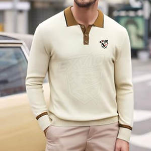 Chemises polo respirantes pour hommes à manches longues avec logo personnalisé imprimé – Meilleur design 2026 - Product Image 3