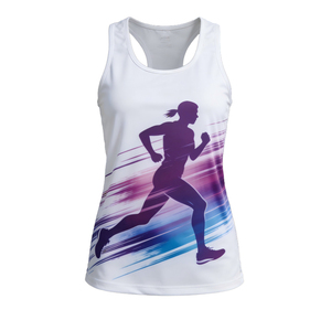 Débardeur de course personnalisé entièrement imprimé par sublimation pour hommes et femmes, anti-humidité, séchage rapide, dos nageur, vente en gros - Product Image 1