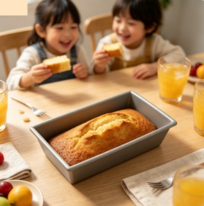 Plaque de cuisson pliée 10 x 5,3 pouces (25 x 13,5 cm) en acier aluminisé antiadhésif pour la cuisson à la maison du pain et des gâteaux - Product Image 2