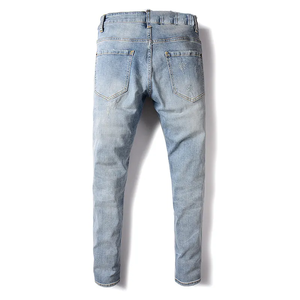 Pantalones Vaqueros de Mezclilla para Hombre, Personalizados, 100% Algodón, Corte Ajustado, Estilo Casual, Desgastado, Urbano - Product Image 2