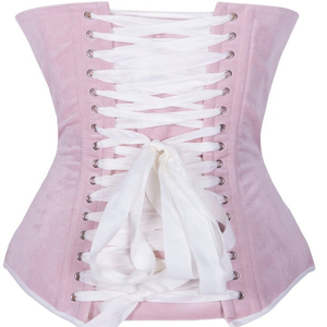 Corset en satin rose pour femme, gaine amincissante à maintien ferme, avec fermeture à agrafes, respirant, pour usage quotidien, taille adulte - Product Image 2