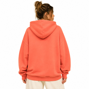 Women Baggy Distressed Embroidery Hoodie 100% Polyester Fleece Oversize Pullover Heavy <b>Weight</b> 430GSM Winter Warm Hoodies Ladies - Product Image 2