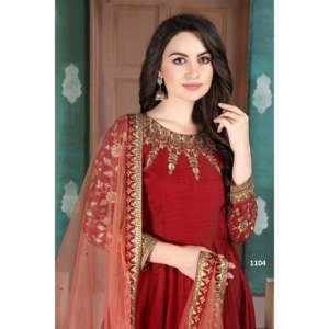 ชุด anarkali ดีไซเนอร์ที่มีก้นและ dupatta สำหรับงานปาร์ตี้พรหม - Product Image 3