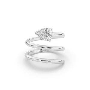 Anillo Ligero de Oro de 14K/10K con Diamante de Laboratorio de 1.25Ct, Corte Pera Brillante, Estilo Único, Anillo de Compromiso, Promesa o Boda - Product Image 2