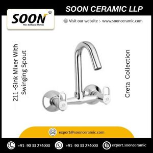 Basin Faucet 211 Sink Mixer With <b>Swinging</b> Spout Stainless Steel Polished Sustainable Modern Design Wall-Mounted <b>Single</b> Handle - Product Image 3