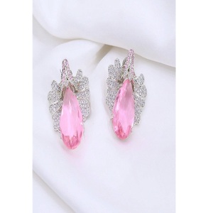 Alluring High Quality Brass Silver Plated Zircon Trendy <b>Stud</b> <b>Earring</b> Women Evening Look Party Wear Fashion Collection - Product Image 2