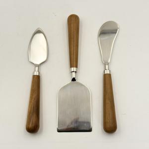 Utensilios para Cortar Queso de Acero Inoxidable Plateados con Mango de Madera para el Hogar, Hotel, Juegos de Queso para Cocina - Product Image 4