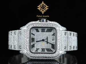 นาฬิกาเพชรหรู Pahal Jewels ตัวเรือนสแตนเลสทรงเหลี่ยม 40 มม. แสดงวันที่แบบอนาล็อก รุ่นลิมิเต็ดอิดิชั่น ดีไซน์มีเสน่ห์ แฟชั่นสำหรับทั้งชายและหญิง - Product Image 1
