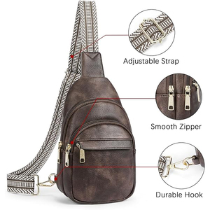 Genuine Leather Waterproof Crossbody Shoulder Bag with Retractable Strap Convertible Design for Camping & Outdoor Activities - Product Image 4