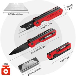 Cutter à lame interchangeable rapide avec clip ceinture, couteau utilitaire pliant 2-en-1 à verrouillage Liner-Lock - Product Image 2