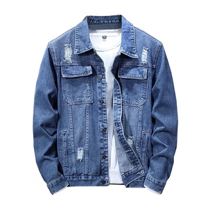 Vintage Acid Washed Denim Color Block <b>Jacket</b> Custom Cotton Quilted Satin Lining Plus Size Winter <b>Jacket</b> for Men - Product Image 1