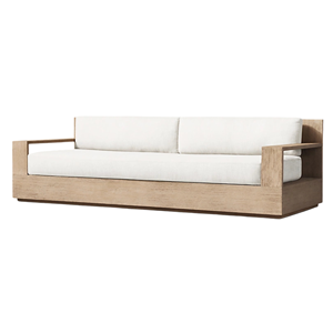 Sofá de Patio de Madera de Teca Sólida de Alta Gama, Sofá Moderno para Exteriores, Resistente a la Intemperie, Cómodo, Muebles para Jardín y Resort - Product Image 2