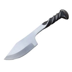 Couteau de cuisine professionnel médiéval en acier à haute teneur en carbone forgé avec fourreau en cuir de peau de vache finition damas - Product Image 2