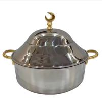 Chauffe-Plat en Acier Inoxydable Style Marocain pour Buffet, Réchaud de Service pour Traiteur, Hôtel, Restaurant, Banquet 33cm