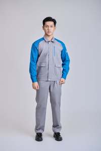 Ensemble de vêtements de travail de sécurité à haute visibilité à manches longues pour hommes |   Tissu TC anti-rides, respirant, confortable et durable de la marque FMF - Product Image 5