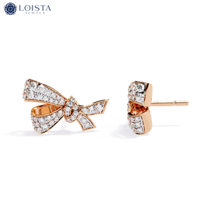 Pendientes de Diamantes Cultivados en Laboratorio, Oro Sólido, Pendientes de Aro Infinito Trenzado con Diamantes de Laboratorio, Joyería, Regalos, Venta al por Mayor - Product Image 4