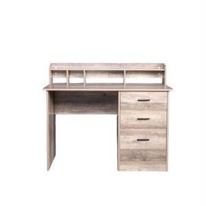 Gray Embossed Particleboard Computer Desk with Three Drawers 110*50*95cm Triamine Laminated Desktop Storage Can Hang Letters - Product Image 3