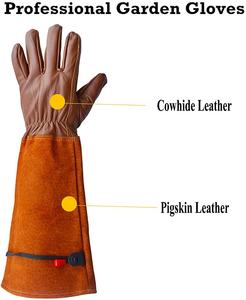 Gants de jardin en nitrile pour femmes avec protection des bras et des mains longs Nouveau design pour les gants de travail en cuir pour dames d'élagage des roses - Product Image 2