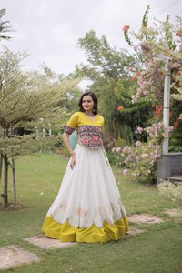 Lehenga Choli Especial para Navratri, Chaniya Choli para Mujer, Ropa Tradicional India, Lehenga Choli Nupcial de Algodón Puro - Product Image 3