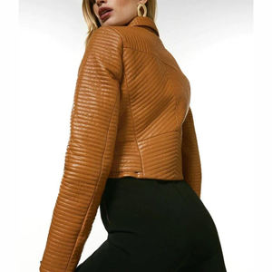 Chaqueta de cuero para mujer, ropa exterior cálida y cómoda, prenda de moda para clima frío. - Product Image 4