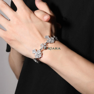 S925 22K Gold Plated Moissanite Cross <b>Cuff</b> <b>Bracelet</b> Round Brilliant Cut Micro Pave Unisex Luxury Jewelry - Product Image 5