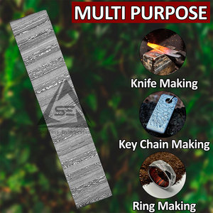 Unique Design Low Moq Damascus Blank Billets Custom Color Light Weight Damascus Blank Billets - Product Image 4