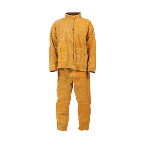 Combinaison de soudeur en cuir de vachette de qualité supérieure, résistante aux flammes, protection niveau D, 500-1000°C, pour forgerons et pompiers - Product Image 1