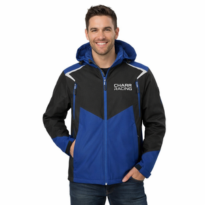 เสื้อแจ็คเก็ตผู้ชายสำหรับกิจกรรมกลางแจ้ง ป้องกันลม ผ้า softshell มีฮู้ด กันน้ำ แจ็คเก็ตสำหรับเล่นกีฬา ดีไซน์กระชับรูปร่าง - Product Image 2