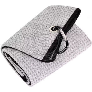 Serviette de golf fonctionnelle et sportive avec boucle de suspension intégrée pour fixation sur sac de caddie - Product Image 3