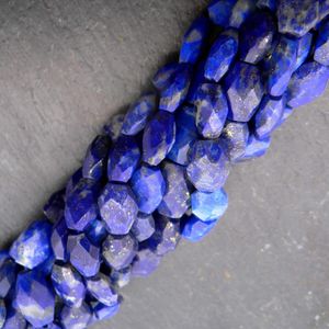 ลูกปัดลาพิส ลาซูลีสีน้ำเงินธรรมชาติขนาด 5 มม. ขึ้นไป รูปทรงวงรีเหลี่ยมเพชรพลอย ร้อยเป็นเส้นสำหรับทำเครื่องประดับ คุณภาพ AAA ใหม่ ตามเทรนด์ของอาลีบาบา - Product Image 3