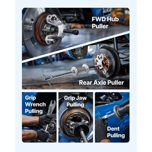 Set Estrattore a Martello Scorrevole a 9 Vie per 15 Estrattori di Ingranaggi, Kit Rimozione Mozzi Ruota Anteriore e Assale Posteriore con Estrattore Albero e Kit Utensili - Product Image 6