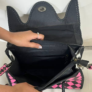 Sac fourre-tout en cuir de vachette martelé à carreaux, élégant, pour femmes, à porter à l'épaule ou en bandoulière, vente en gros directe d'usine 2026 - Product Image 6