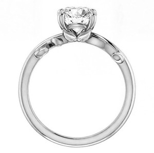 Bague de Fiançailles Solitaire de Luxe en Moissanite Ronde, Plaqué Or Blanc sur Argent Sterling 925, pour Fête, Mariage ou Promesse - Product Image 2