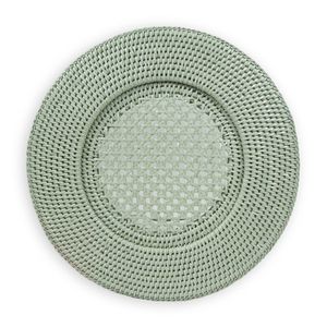 Sous-plat en rotin vert tressé pour la décoration de table d'hôtel et les événements de mariage – Fournisseur en gros de vaisselle - Product Image 1