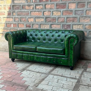 Contemporary Brown Chesterfield Leather <b>Sofa</b> Luxury Two Seat Button Tufted Upholstery Rolled Arms Classic <b>Wood</b> <b>Frame</b> - Product Image 4