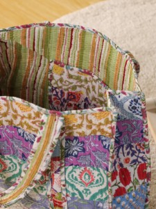 OEM Assorted <b>Patchwork</b> Quilted Cotton Tote <b>Bag</b> - Eco-Friendly Boho Reusable Shopper Handbag - Product Image 4