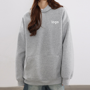 Sudadera con Capucha Extra Grande para Mujer, Color Morado Sólido, 100% Algodón Felpa, Manga Larga, con Bolsillos, para Otoño - Product Image 6