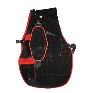 Tablier de sécurité pour ferrageur, style long avec sangle réglable, boucle en acier inoxydable, ouverture à une main, 6 emplacements pour couteaux, maille respirante - Product Image 1