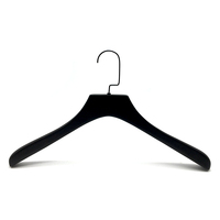Cintres en bois noir personnalisés de haute qualité avec logo pour manteaux épais pour hommes - Cintre élégant et simple pour armoire, design moderne et durable