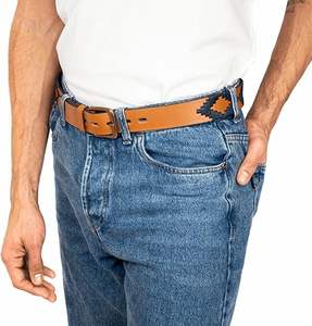 Ceinture Western Unisexe en Cuir Véritable d'Argentine avec Concho, Boucle en Laiton Faite à la Main, Couleur et Taille Personnalisables, Durable, Formelle - Product Image 3