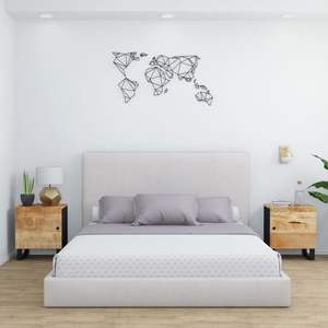 ชุดตู้ข้างเตียงไม้ลายธรรมชาติและสีดำ 2 ชิ้น - Product Image 1