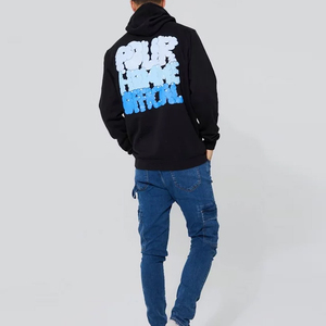 Sweat-shirt à capuche oversize pour homme, tendance, avec impression en relief, design personnalisé, en mélange de coton doublé polaire, style streetwear - Fournisseur - Product Image 2