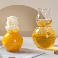 Nouvelle bouteille en verre créative de style chinois en forme de gourde pour infusion froide, bouteille transparente pour café infusé à froid, tasse à eau résistante à la chaleur