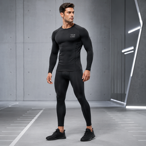 Wholesale Bulk Supplier Custom Logo Breathable Eco-Friendly Quick Dry <b>Long</b> <b>Sleeve</b> <b>Base</b> <b>Layer</b> Shirt Ribbed Cuff Hem Thermal - Product Image 3