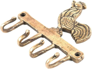 Perchero de pared de metal antiguo con forma de caballo, gancho decorativo de latón vintage con 4 ganchos, colgador de pared para - Product Image 2