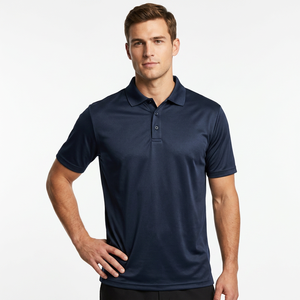 Polo à manches courtes pour homme, couleur unie, séchage rapide, tricoté en polyester, style décontracté, coupe classique, boutons - Product Image 6