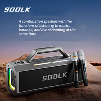 Enceinte karaoké SOOLK S520 150W DSP BT 5.0 avec 2 micros sans fil TWS EQ TF USB, enregistrement et streaming en direct, enceinte portable S1623